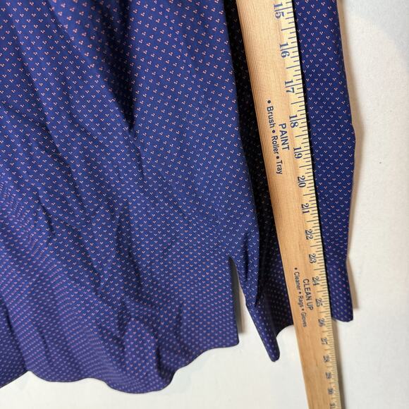 Banana Republic Shirt Men's Large Blue Cotton Polka Dot Grant Slim Fit Button-Up - Picture 11 of 11